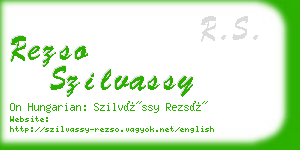 rezso szilvassy business card